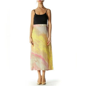 Zara Medium Multicolored Watercolor tie-dye Midi skirt Wearable Art Artsy